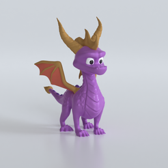 SpyroThumbnail.png Archivo STL Escultura del dragón Spyro・Diseño de impresora 3D para descargar
