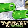 2-UNW-PE-Shaft-4-5-FLASH-green.jpg flash hider styled barrel thread protector for the planet eclipse shaft 4, 5 barrel back