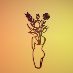 woman-and-plants.png STL file cuadro aesthetic mujer・3D printer model to download