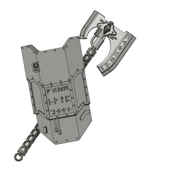 1.png Archivo STL Mi Hacha y Escudo de Contemplación・Plan para descargar y imprimir en 3D