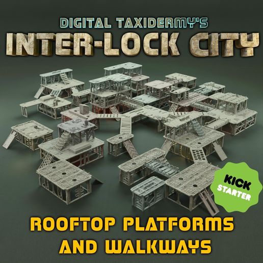 Inter-Lock City | Structural Expansion for Click-Lock Modular Terrain – STL Pack