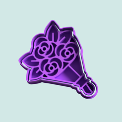 ramo-de-flores-cortador-galletas-stl.png bouquet of flowers cookie cutter