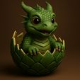 dragon-in-egg-stl-plan-1.jpg Вылупившийся из яйца дракон STL | Фэнтезийный малыш-дракон в разбитом яйце - 3D печатная модель