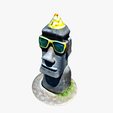 model-5.png Moai statue wearing sunglasses and a party hat NO.1