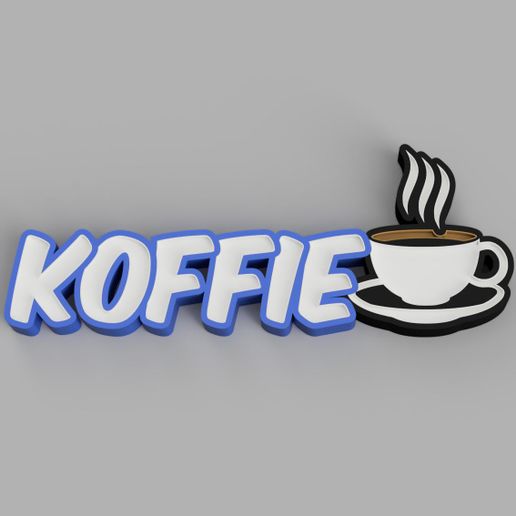 NAMELED KOFFIE WITH CUP - LED LAMP WITH NAME 3D model