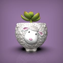 untitled.1164.jpg Sheep planter 3D print model