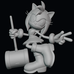 amy.png Fichier STL Figure Amy Rose Sonic・Design à télécharger et à imprimer en 3D