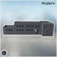 7.jpg Fortified modern building with angular walls, rooftop battlements and rectangular window openings (14) - Modern WW2 WW1 World War Diaroma Wargaming RPG Mini Hobby