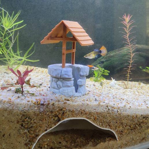 ESCONDITE-PARA-PECES-STL.jpg AQUARIUM CAVE IN THE FORM OF A WATER WELL / WITH CIRCULATION AND OXYGENATION SYSTEM