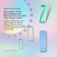 C4utterlycutterly-Instagram-Post-Square.png Thick Rectangle 2 Hair Barrette/Crocodile Clip Clay Cutter - STL Digital File Download- 6 sizes and 2 Cutter Versions, Accessories, 3d Print