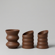 VasosCVT.png Organisch gewelltes Vasen-Set (3 Designs) - Moderne dekorative Vasen - STL