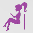 topper-cake-woman.png STL file Cake Woman Birthday Topper・3D printable design to download