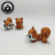 Flexi-Tiny-Squirrel,-P5.png Flexi Tiny Squirrel, figura fidget articulada, versión llavero incluida, 3mf incluidos