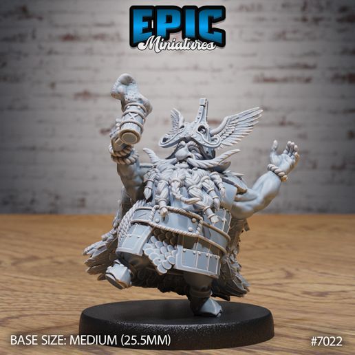 Dwarf Chief Cheers ‧ DnD Miniature ‧ Tabletop Miniatures ‧ Gaming Monster ‧ 3D Model ‧ RPG ‧ DnDminis ‧ STL FILE