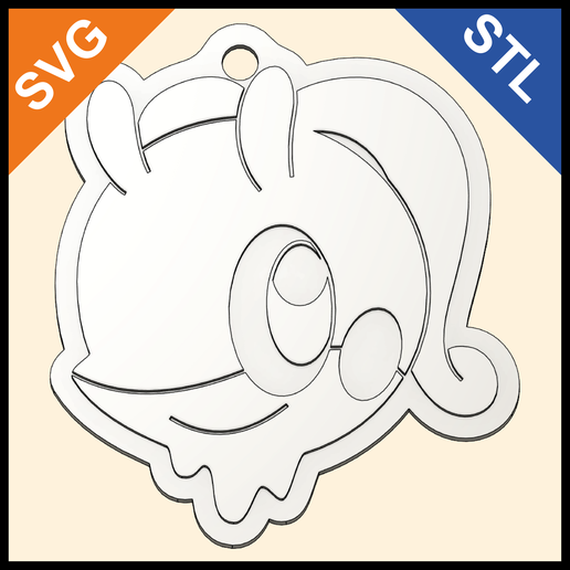 Goodra Keychain – Shuffle-Style Pokémon – STL & SVG