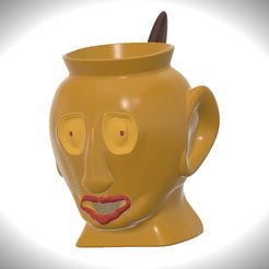 face-11-v11-00.jpg STL file vase cup pot jug vessel RoboFace v11 for 3d-print or cnc・3D print model to download, Dzusto