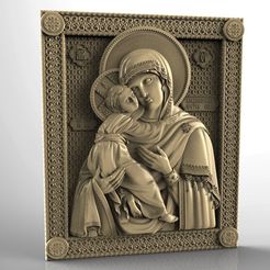 vladimirskaja.jpg Religious icon cnc art 3D model vladimirskaja