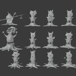 AllKoroks1.jpg STL file Zelda Korok Pack of 11: Hestu, Makar, Oakin, Walton, Peeks, Damia, Kula, Hollo, Irch, LInder, and Aldo・3D print model to download