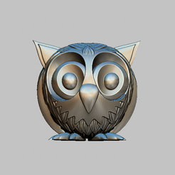COEUR1.png Fichier OBJ OWL, HIBOU, STL, OBJ・Modèle à imprimer en 3D à télécharger, medlam