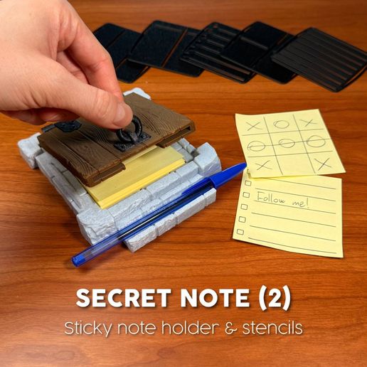 SECRET NOTE (2) | STICKY NOTES HOLDER & STENCILS