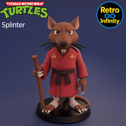 🥷 Splinter - Teenage Mutant Ninja Turtles 3D figure Retro Infinity ...