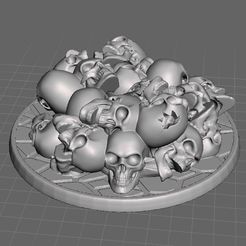 7abcd6198f69e9379bc7a0a0b3226734_display_large.JPG Free STL file 28mm Pile of Skulls Base / Marker・3D printer design to download