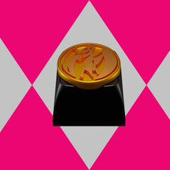 pterarender.png Pink Ranger keycap Pterodacyl Power Coin (Mighty Morphing Power Rangers)