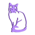 siamese sitting.stl Siamkatze Wandkunst siamese kitty Wanddekor 2d Kunst