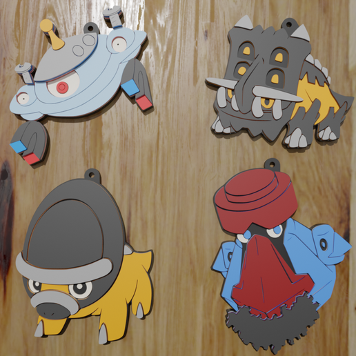 POKÉMON 4G STEEL PACK, 4 KEYCHAINS / KEYCHAIN (STL AND 3MF)