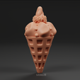 © XVICKY3D Eee lene) Waffle cone in unicorn style