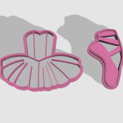 ballet.png Archivo STL Cookie Cutter Ballet x2・Modelo para descargar y imprimir en 3D