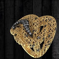RFZ-SH-32-Copy.jpg STL file Gold Line Diamond Ring R28B・3D printing template to download
