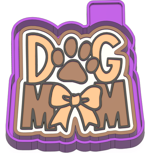 P4087.png Dog MOM and bow Freshie STL Mold Housing
