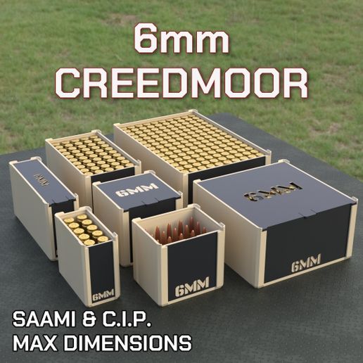 DBOX AMMO BOX 6mm Creedmoor AMMUNITION STORAGE 10/20/25/50/100/150 ROUNDS CRATE ORGANIZER 6mm