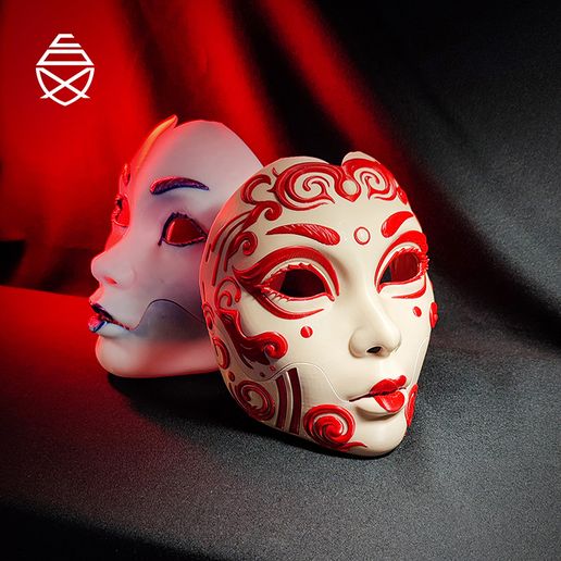 セブンイレブン 冬ギフト カタログ 3D Mask・ Geisha 🎨 File printing・Cults 3D for 彫刻・オブジェ