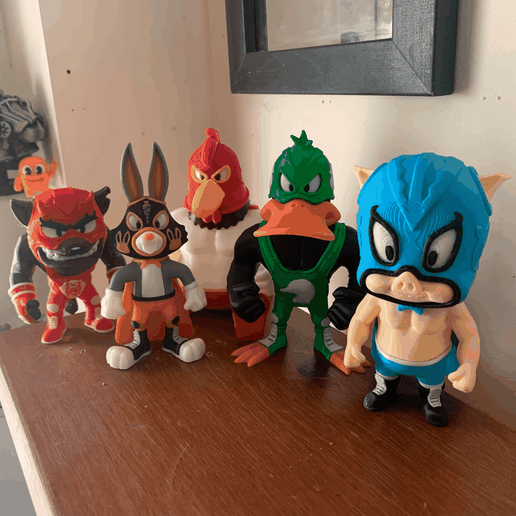 Looney Tunes Luchadores | AMS / Multipart (3MF) | Lucha Libre Figures