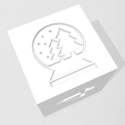 D6 - Snow Globe Pine Tree.jpg STL file D6 - Snow Globe with a Christmas Pine Tree・3D printable model to download