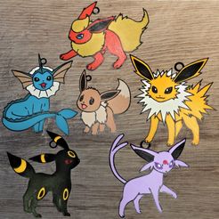 Team Evoli.jpg Fichier STL 6 Ornements Pokemon Team Evoli・Design pour imprimante 3D à télécharger
