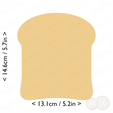 bread_slice~5.75in-cm-inch-cookie.png Bread Slice Cookie Cutter 5.75in / 14.6cm