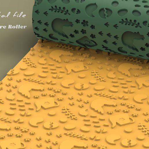 Polymer Clay Seamless Texture Roller | Easter B | Digital STL File | 2 patterns 3D model