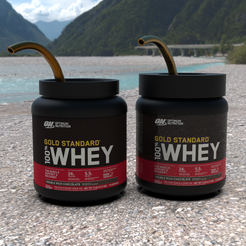 Archivo STL Recipiente para batidos de proteínas Whey Scoop con