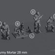 French Army Mortar 28 mm WW1 French Squad - Wargame - 28mm - Files Pre-supported