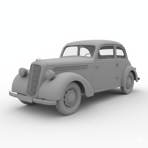 Hanomag Rekord 1930s car STL, camber car STL, minivan STL, off road truck STL, race car STL, car for diorama, car lift diorama STL, car model STL, hypercar STL, FDM friendly car STL, easy to print car, JDM car STL, parking lot diorama STL, stance car STL,