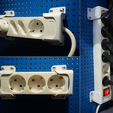 Capture d’écran 2016-12-21 à 11.56.24.png Free STL file Power Strip Mount (pegboard, desk or wall mounted)・Model to download and 3D print