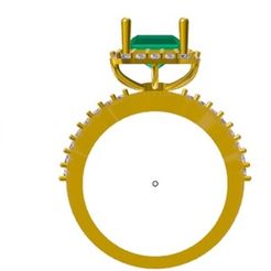 01.jpg Archivo STL Esmeralda Solitario mujer Anillo・Objeto imprimible en 3D para descargar