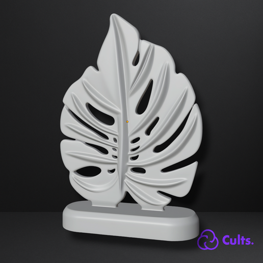 🌿 Monstera Leaf - Elegant Decorative Sculpture - 3D model önizlemesi