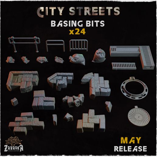City streets - Basing Bits 3D model