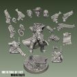 Bounty-Hunter-Parts.jpg 3D file The Bounty Hunter - Modular Post Apocalyptic Miniature・3D print design to download