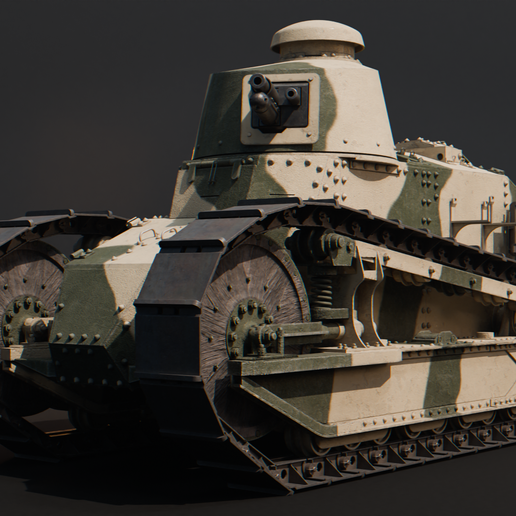 🪖 Renault FT-17 - WW1 French Light Tank 3D model・ STL File for