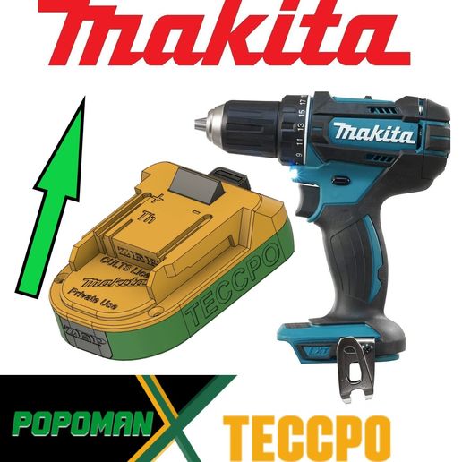 TECCPO / POPOMAN sur MAKITA Adaptateur de batterie